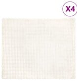 VidaXL Neppels Konijnenbont Deken 4 pcs Wit 220 x 240 cm Polyester