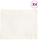 VidaXL Neppels Konijnenbont Deken 4 pcs Wit 130 x 150 cm Polyester