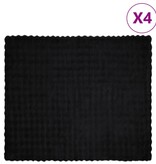 VidaXL Neppels Konijnenbont Deken 4 pcs Zwart 240 x 270 cm Polyester
