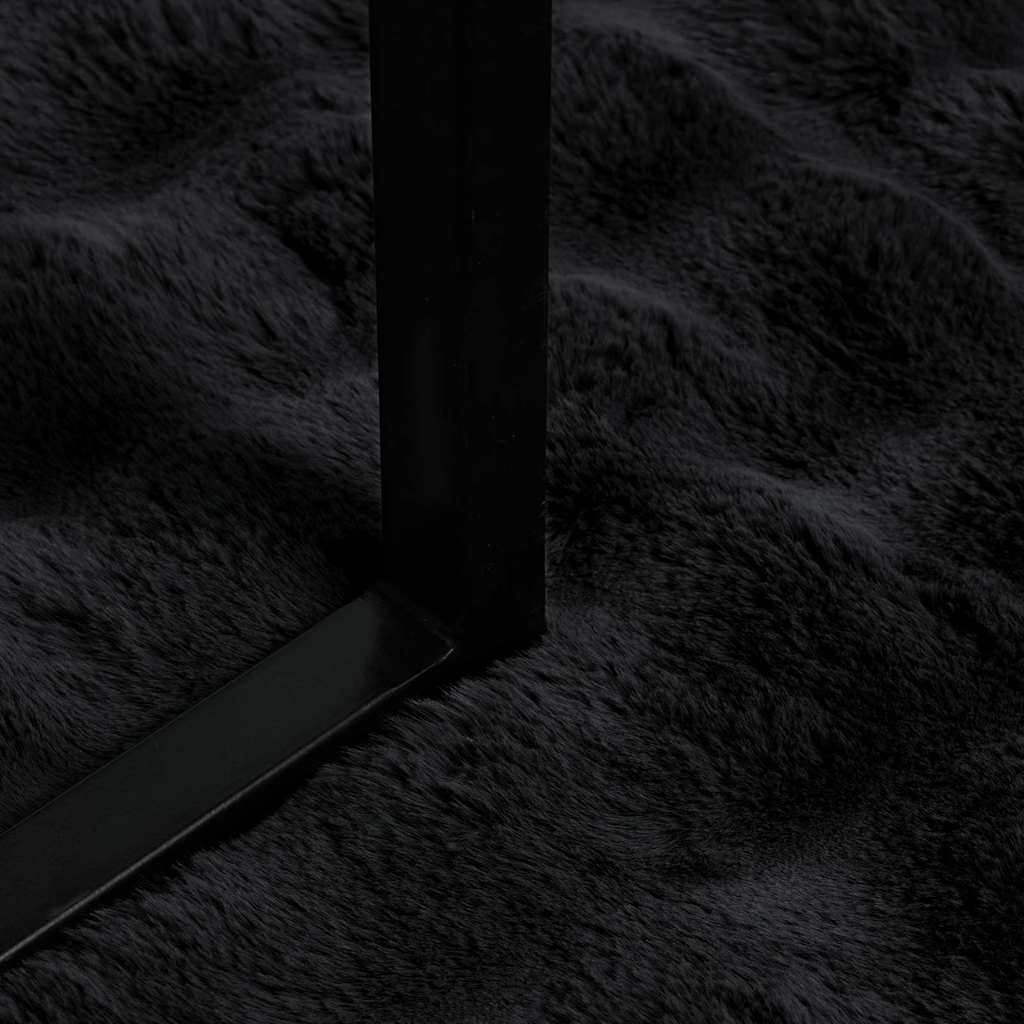 VidaXL Neppels Konijnenbont Deken 4 pcs Zwart 240 x 270 cm Polyester