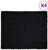 VidaXL Neppels Konijnenbont Deken 4 pcs Zwart 220 x 240 cm Polyester