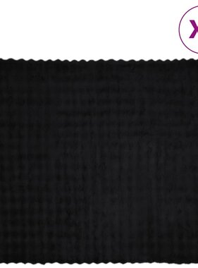 VidaXL Neppels Konijnenbont Deken 4 pcs Zwart 220 x 240 cm Polyester