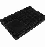 VidaXL Neppels Konijnenbont Deken 4 pcs Zwart 220 x 240 cm Polyester