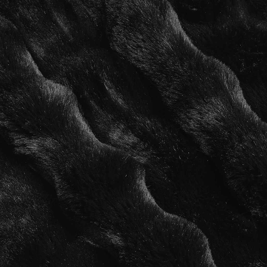 VidaXL Neppels Konijnenbont Deken 4 pcs Zwart 220 x 240 cm Polyester