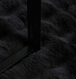 VidaXL Neppels Konijnenbont Deken 4 pcs Zwart 150 x 220 cm Polyester