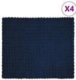 VidaXL Neppels Konijnenbont Deken 4 pcs Marineblauw 240 x 270 cm