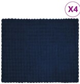 VidaXL Neppels Konijnenbont Deken 4 pcs Marineblauw 220 x 240 cm