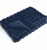 VidaXL Neppels Konijnenbont Deken 4 pcs Marineblauw 220 x 240 cm