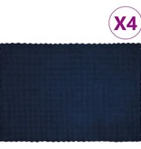 VidaXL Neppels Konijnenbont Deken 4 pcs Marineblauw 150 x 220 cm