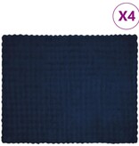 VidaXL Neppels Konijnenbont Deken 4 pcs Marineblauw 130 x 150 cm