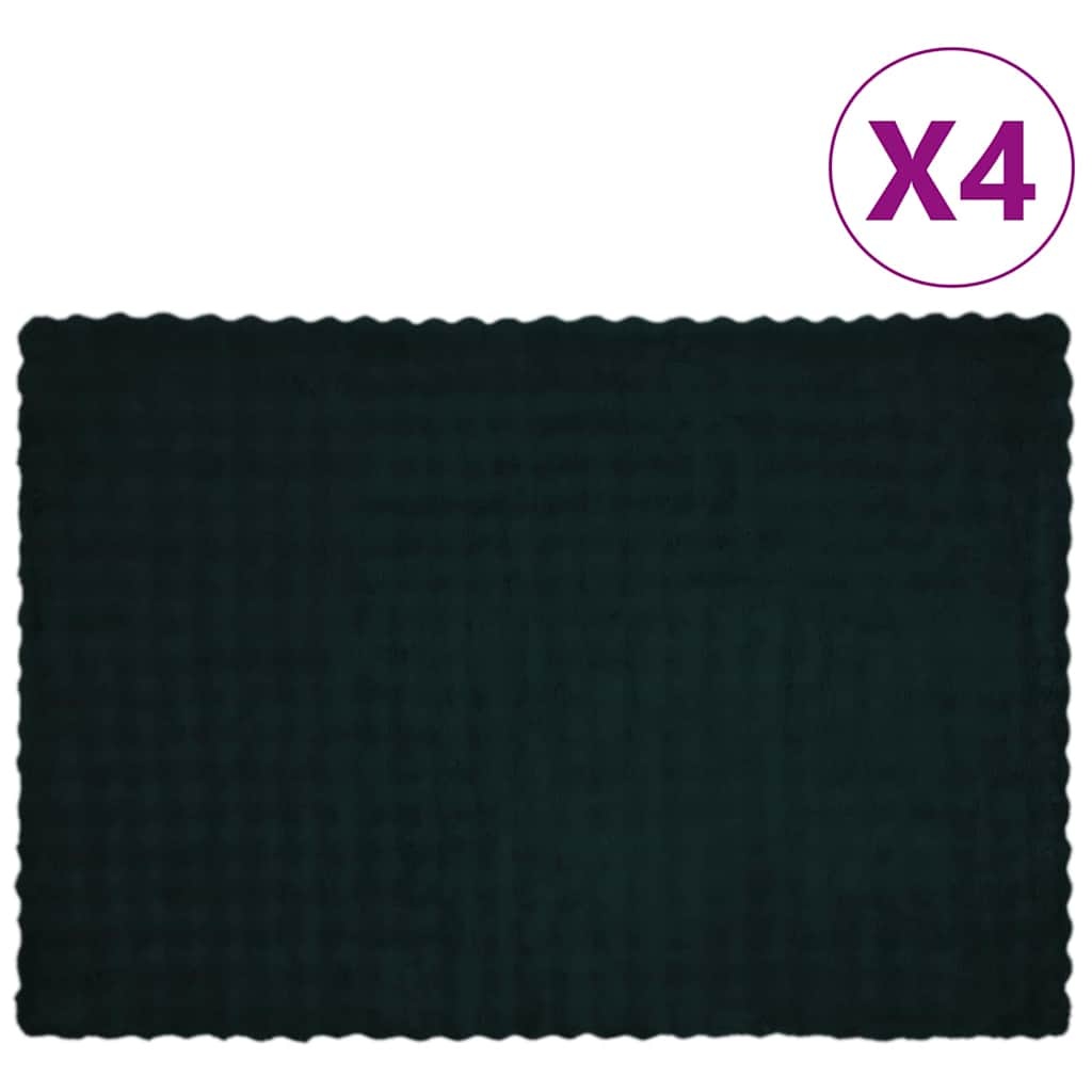 VidaXL Neppels Konijnenbont Deken 4 pcs Donkergroen 150 x 220 cm