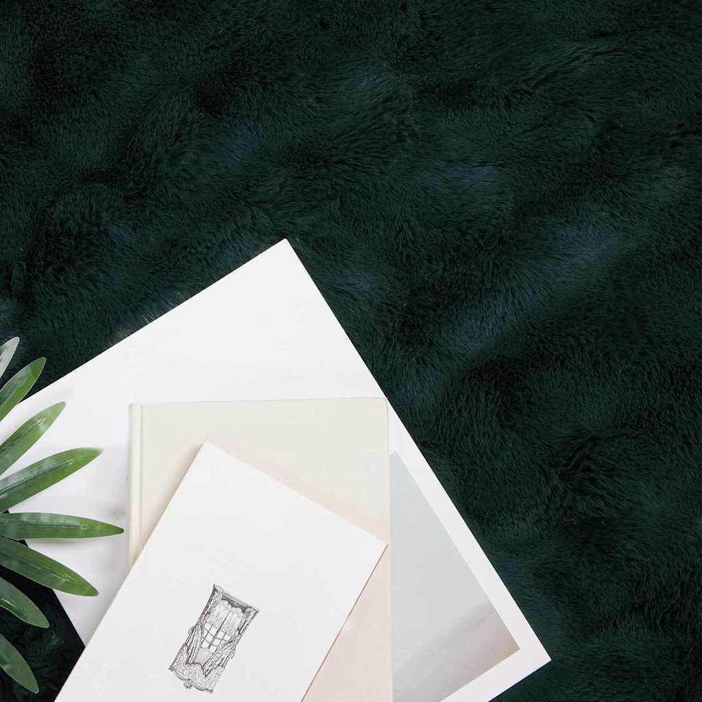 VidaXL Neppels Konijnenbont Deken 4 pcs Donkergroen 130 x 150 cm