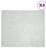 VidaXL Neppels Konijnenbont Deken 4 pcs Grijs 240 x 270 cm Polyester