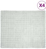VidaXL Neppels Konijnenbont Deken 4 pcs Grijs 220 x 240 cm Polyester