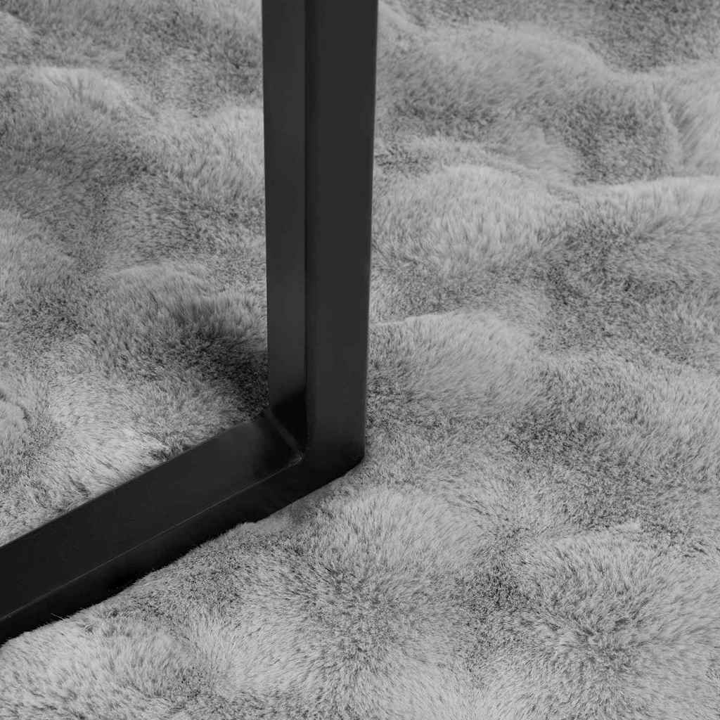 VidaXL Neppels Konijnenbont Deken 4 pcs Grijs 150 x 220 cm Polyester