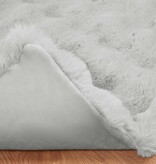 VidaXL Neppels Konijnenbont Deken 4 pcs Grijs 150 x 220 cm Polyester