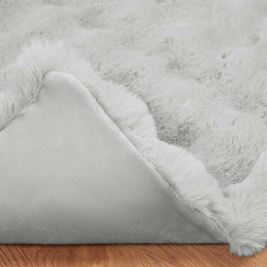 VidaXL Neppels Konijnenbont Deken 4 pcs Grijs 150 x 220 cm Polyester