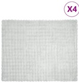 VidaXL Neppels Konijnenbont Deken 4 pcs Grijs 130 x 150 cm Polyester