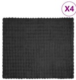 VidaXL Neppels Konijnenbont Deken 4 pcs Donkergrijs 240 x 270 cm
