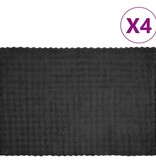 VidaXL Neppels Konijnenbont Deken 4 pcs Donkergrijs 150 x 220 cm