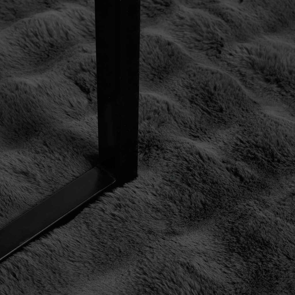 VidaXL Neppels Konijnenbont Deken 4 pcs Donkergrijs 150 x 220 cm