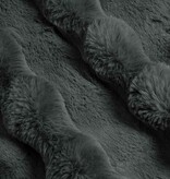 VidaXL Neppels Konijnenbont Deken 4 pcs Donkergrijs 150 x 220 cm