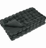 VidaXL Neppels Konijnenbont Deken 4 pcs Donkergrijs 130 x 150 cm