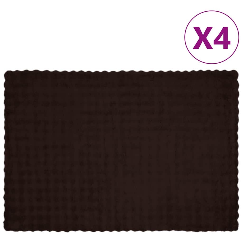 VidaXL Neppels Konijnenbont Deken 4 pcs Kameel 150 x 220 cm Polyester