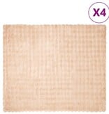 VidaXL Neppels Konijnenbont Deken 4 pcs Beige 240 x 270 cm Polyester