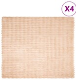 VidaXL Neppels Konijnenbont Deken 4 pcs Beige 220 x 240 cm Polyester