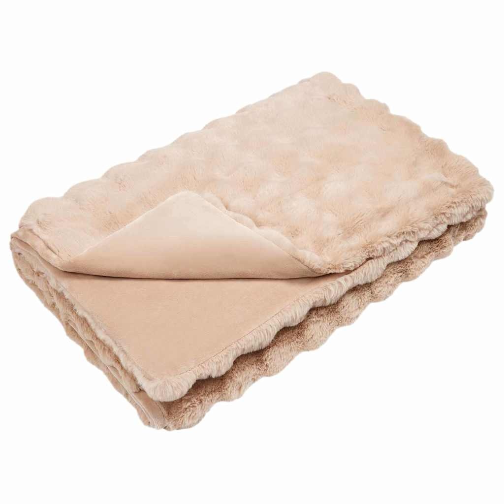 VidaXL Neppels Konijnenbont Deken 4 pcs Beige 220 x 240 cm Polyester