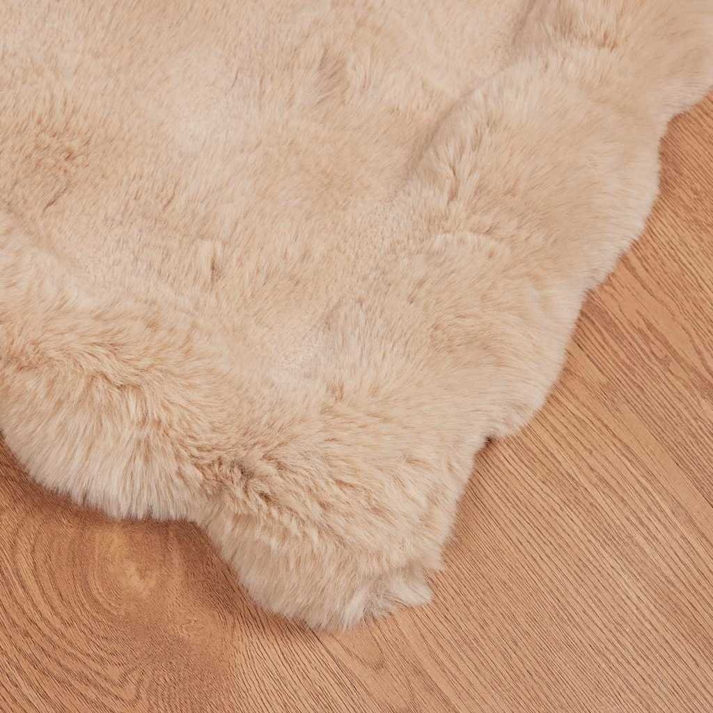 VidaXL Neppels Konijnenbont Deken 4 pcs Beige 220 x 240 cm Polyester