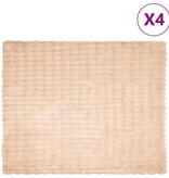 VidaXL Neppels Konijnenbont Deken 4 pcs Beige 130 x 150 cm Polyester