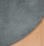 VidaXL Nep Konijnenbont Tapijt Antraciet Ø 120 cm Polyester