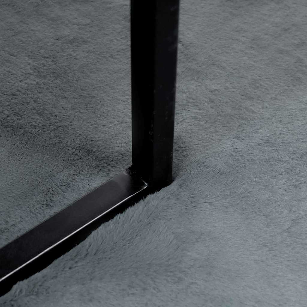 VidaXL Nep Konijnenbont Tapijt Antraciet 160 x 160 cm Polyester