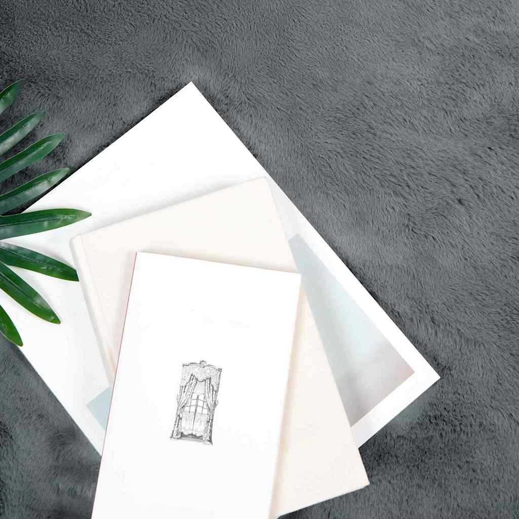 VidaXL Nep Konijnenbont Tapijt Antraciet 240 x 340 cm Polyester