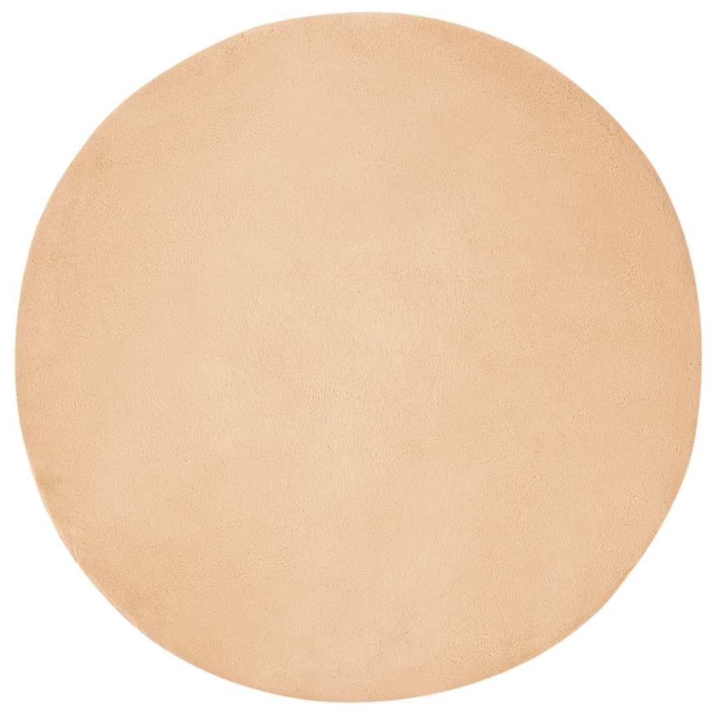 VidaXL Nep Konijnenbont Tapijt Taupe Ø 200 cm Polyester