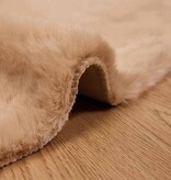 VidaXL Nep Konijnenbont Tapijt Taupe Ø 200 cm Polyester