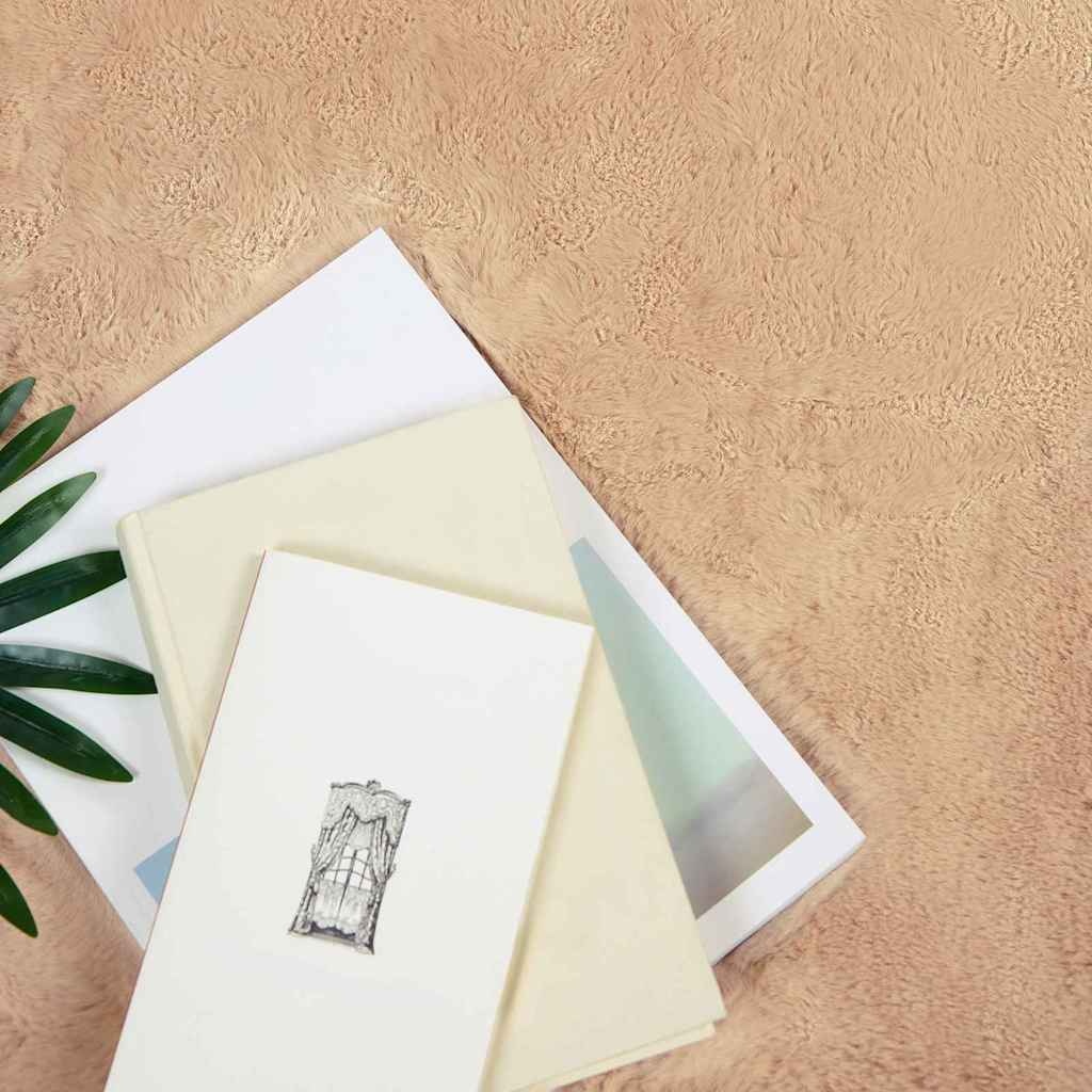 VidaXL Nep Konijnenbont Tapijt Taupe 120 x 120 cm Polyester