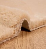 VidaXL Nep Konijnenbont Tapijt Taupe 140 x 200 cm Polyester