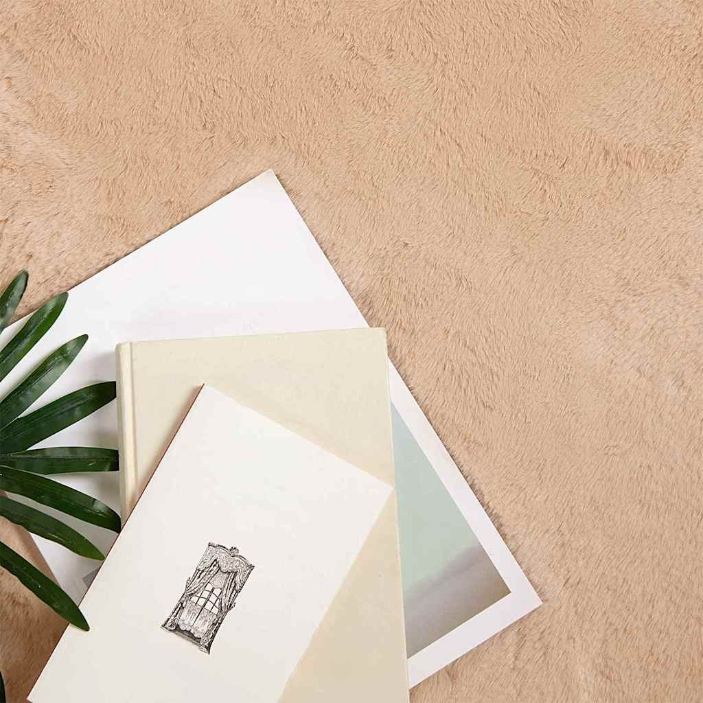 VidaXL Nep Konijnenbont Tapijt Taupe 80 x 200 cm Polyester