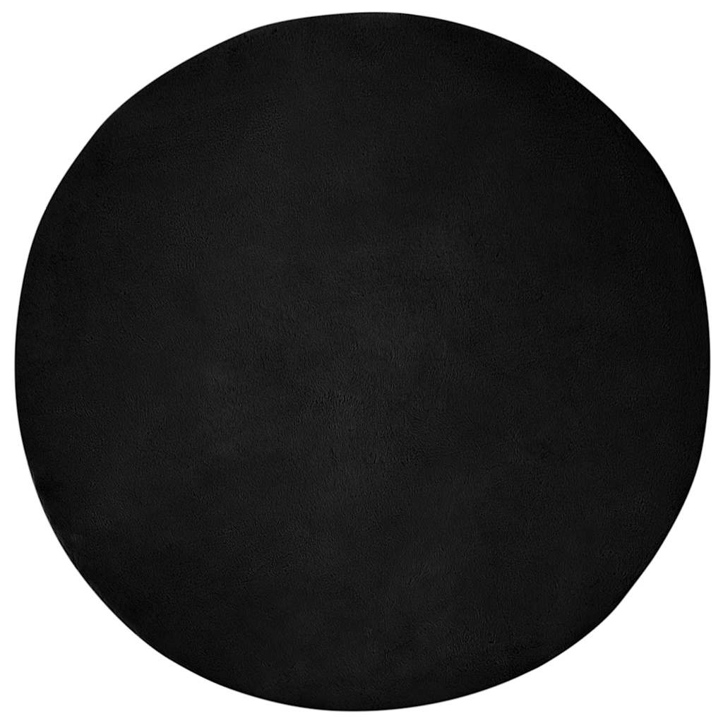 VidaXL Nep Konijnenbont Tapijt Zwart Ø 120 cm Polyester