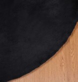 VidaXL Nep Konijnenbont Tapijt Zwart Ø 120 cm Polyester