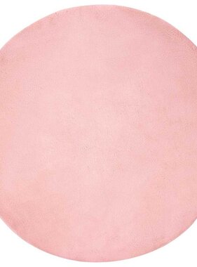 VidaXL Nep Konijnenbont Tapijt Roze Ø 120 cm Polyester