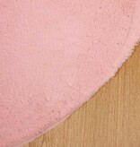 VidaXL Nep Konijnenbont Tapijt Roze Ø 120 cm Polyester