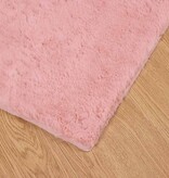VidaXL Nep Konijnenbont Tapijt Roze 200 x 200 cm Polyester
