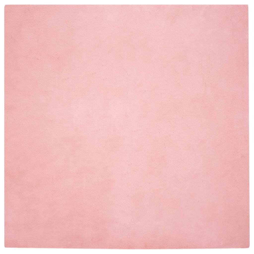 VidaXL Nep Konijnenbont Tapijt Roze 160 x 160 cm Polyester