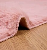 VidaXL Nep Konijnenbont Tapijt Roze 160 x 160 cm Polyester