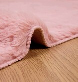 VidaXL Nep Konijnenbont Tapijt Roze 120 x 120 cm Polyester