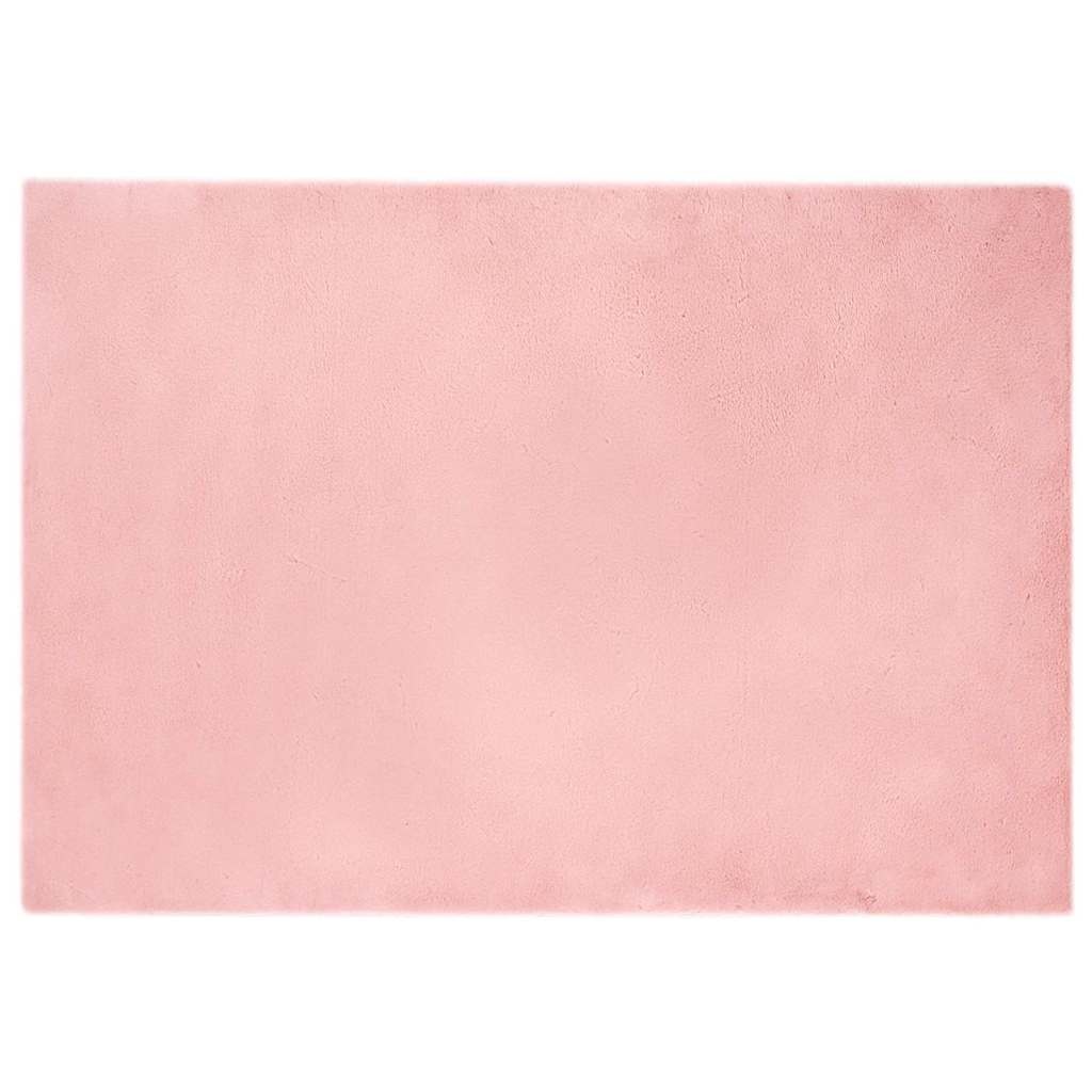 VidaXL Nep Konijnenbont Tapijt Roze 140 x 200 cm Polyester